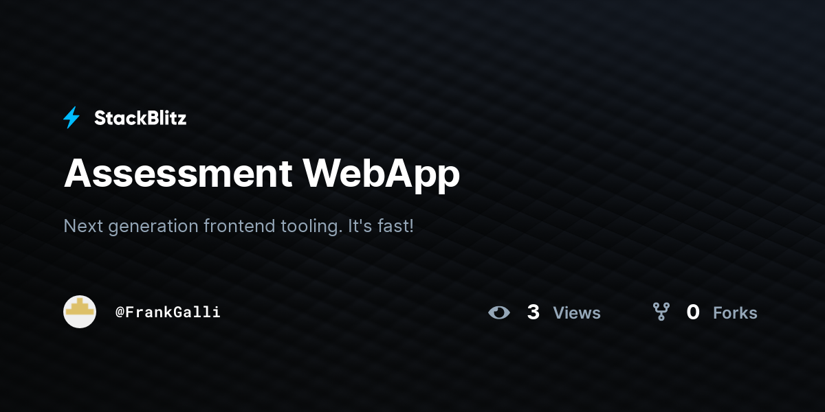 Assessment WebApp - StackBlitz