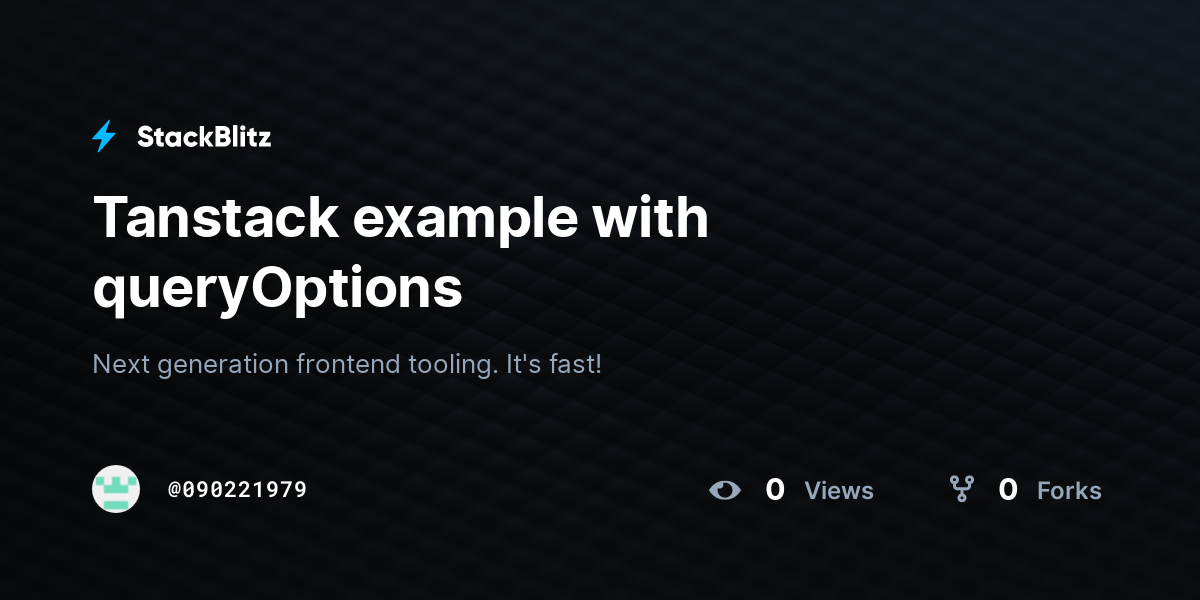 Tanstack example with queryOptions - StackBlitz