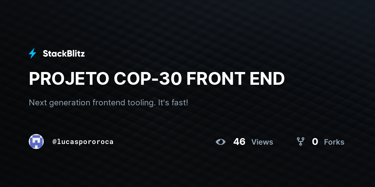 PROJETO COP-30 FRONT END - StackBlitz