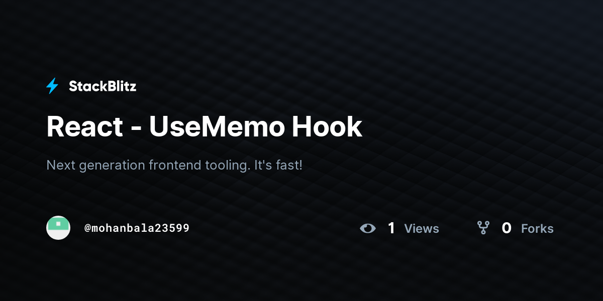 React - UseMemo Hook - StackBlitz