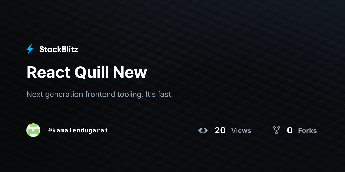 React Quill New - StackBlitz