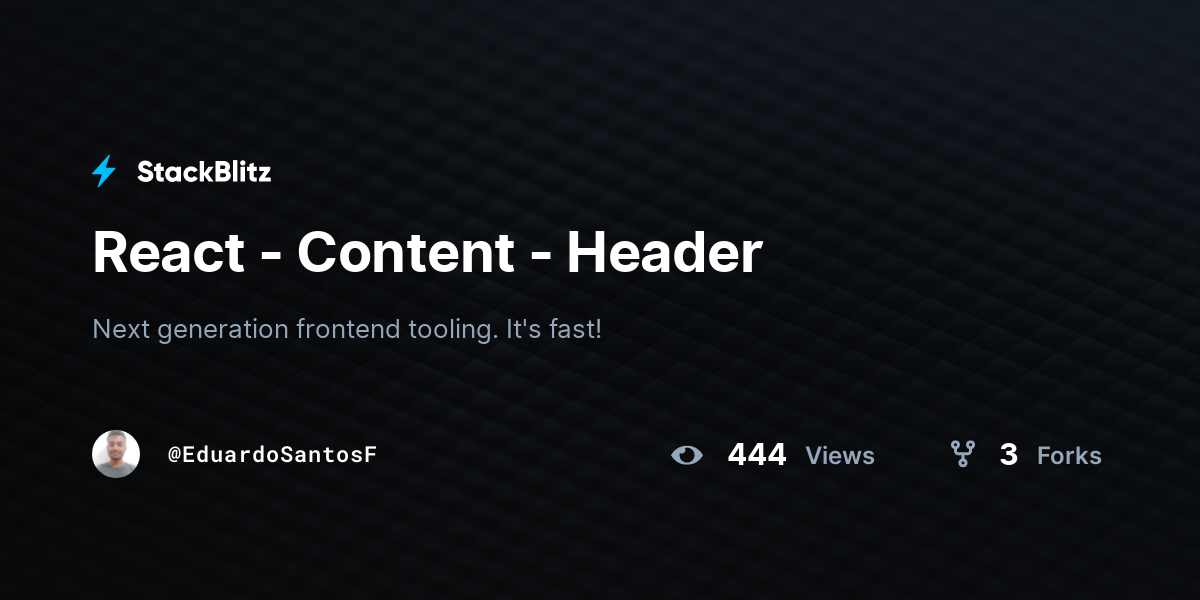 React - Content - Header - StackBlitz