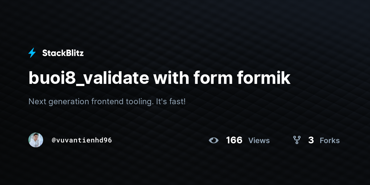 buoi8_validate with form formik - StackBlitz