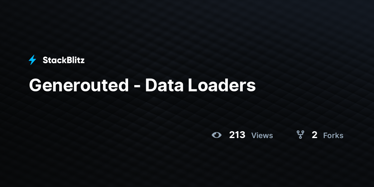 Generouted - Data Loaders - StackBlitz