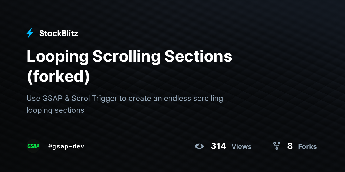 Looping Scrolling Sections (forked) - StackBlitz