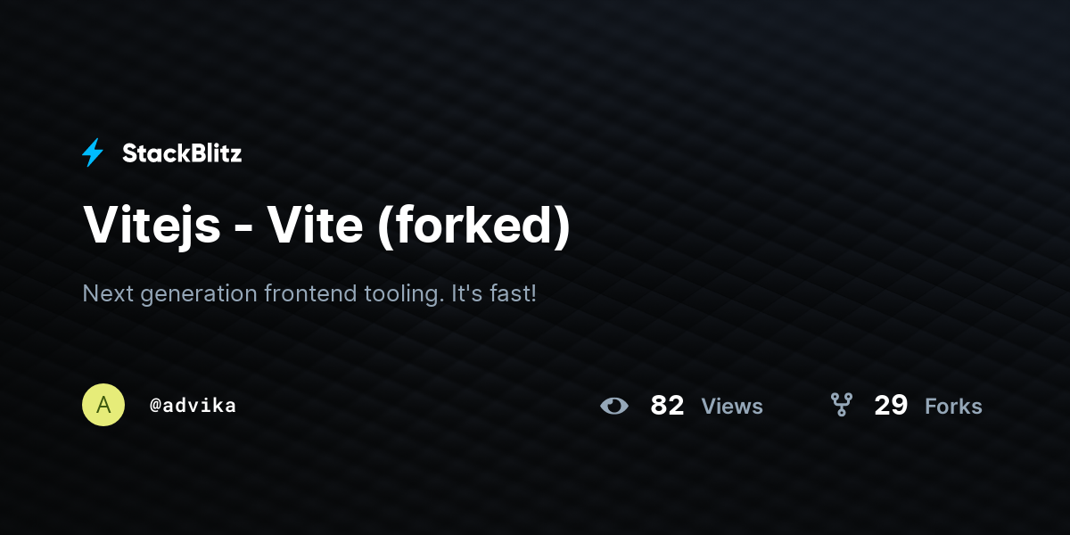 Vitejs - Vite (forked) - StackBlitz