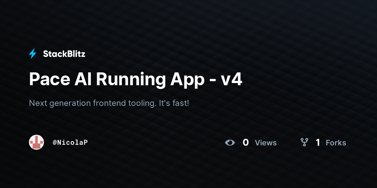 Pace AI Running App - v4 - StackBlitz