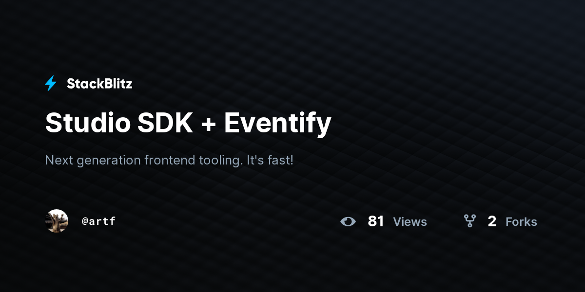Studio SDK + Eventify - StackBlitz