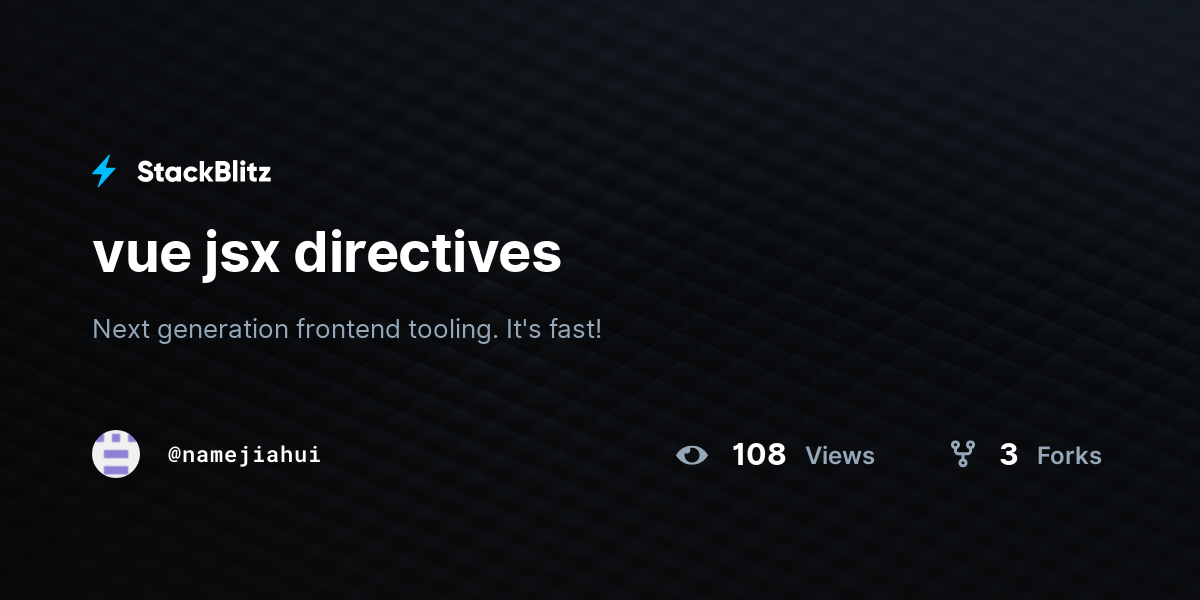 vue jsx directives - StackBlitz