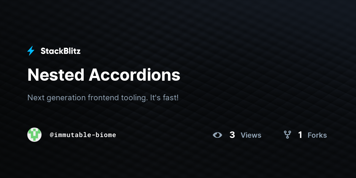 Nested Accordions - StackBlitz
