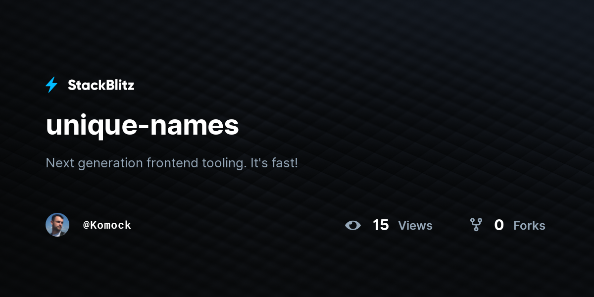 unique-names - StackBlitz