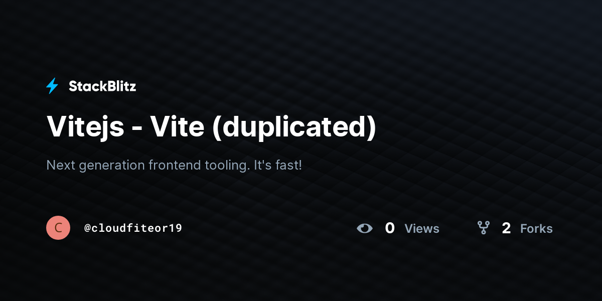 Vitejs - Vite (duplicated) - StackBlitz
