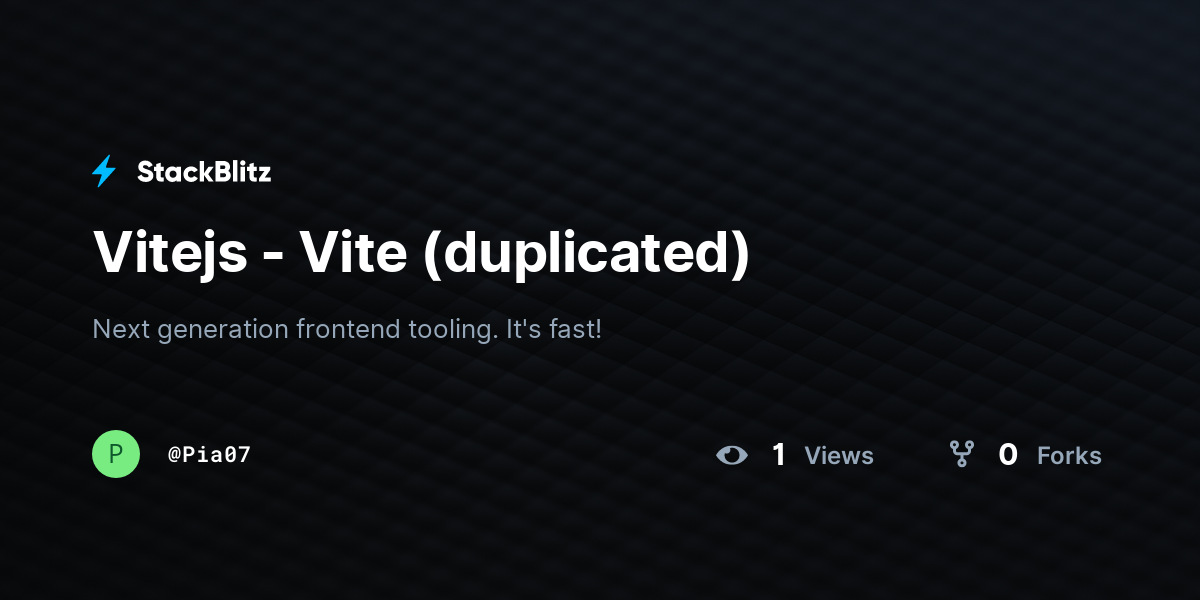 Vitejs - Vite (duplicated) - StackBlitz