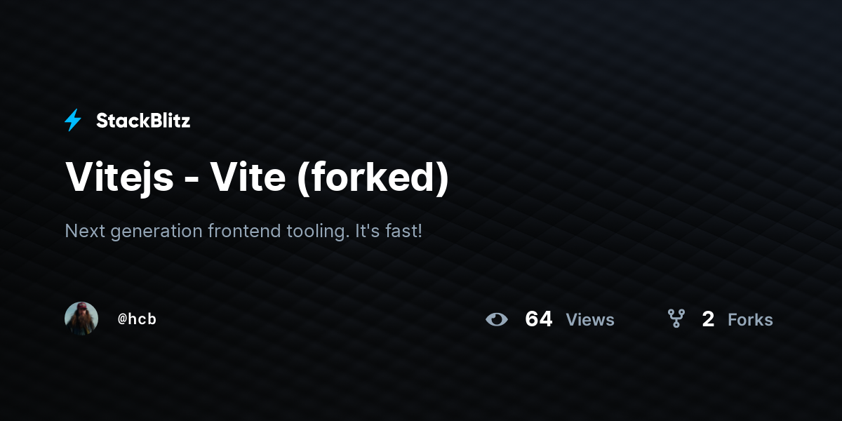 Vitejs - Vite (forked) - StackBlitz