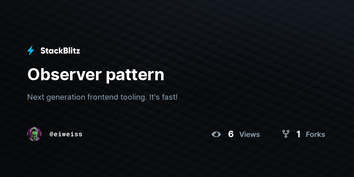 Observer pattern - StackBlitz