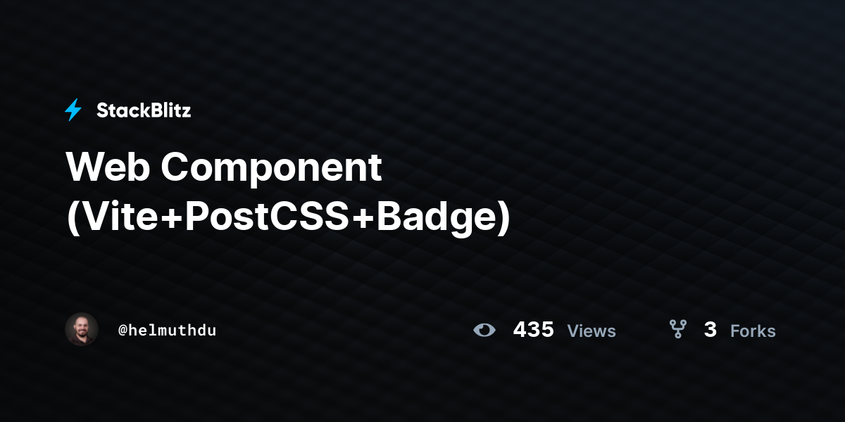 Web Component (Vite+PostCSS+Badge) - StackBlitz