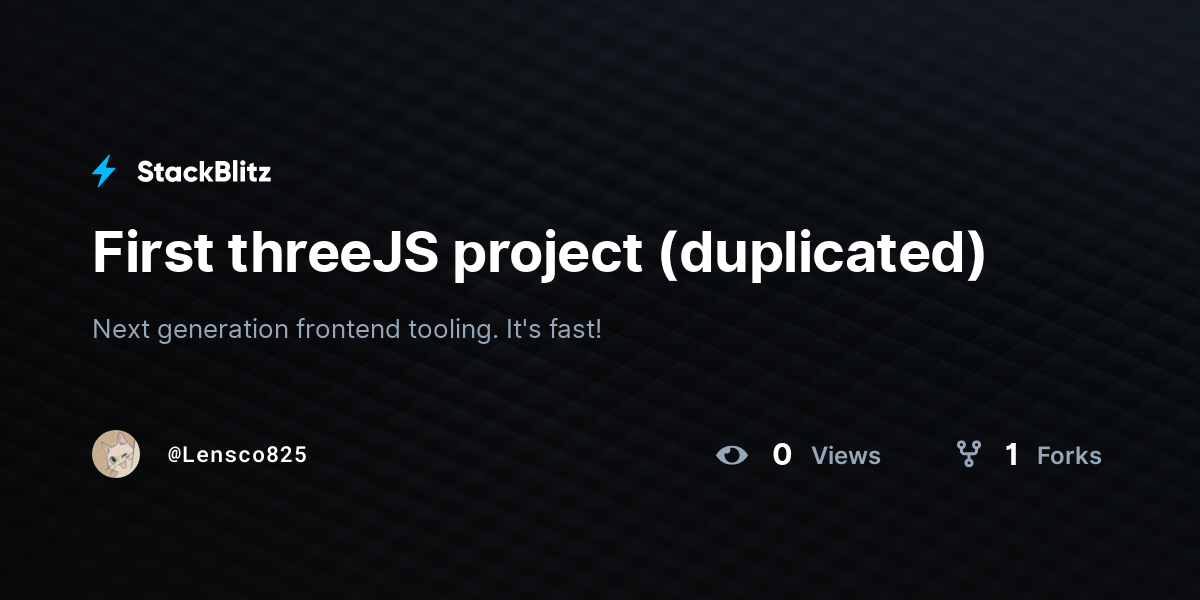 First threeJS project (duplicated) - StackBlitz