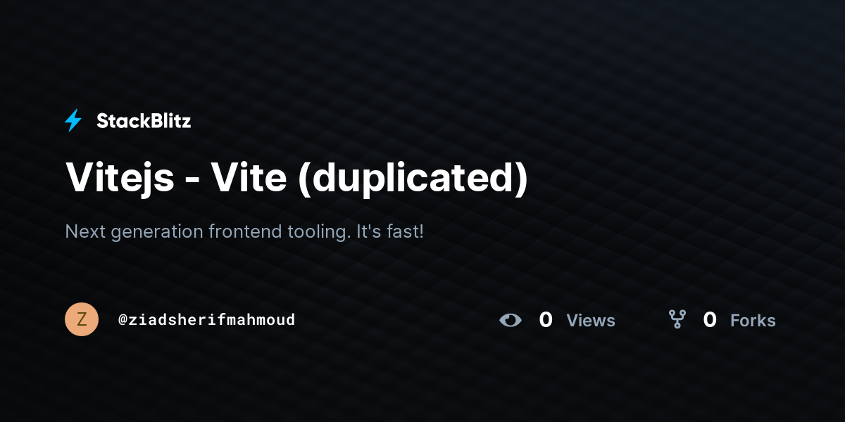 Vitejs - Vite (duplicated) - StackBlitz