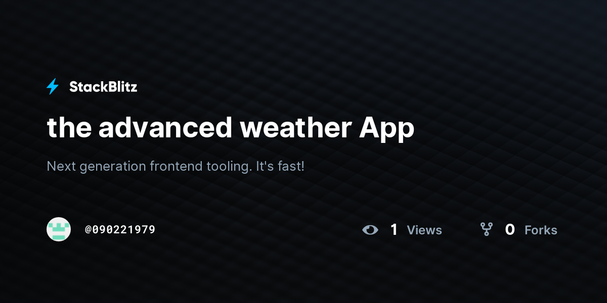 the advanced weather App - StackBlitz