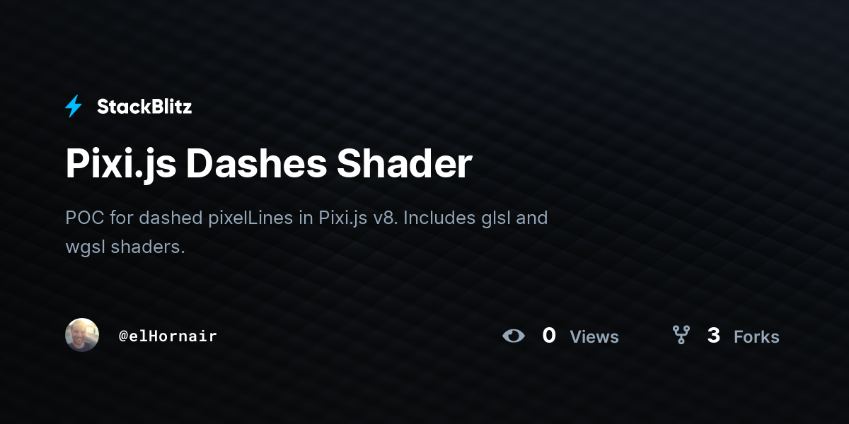 Pixi.js Dashes Shader - StackBlitz