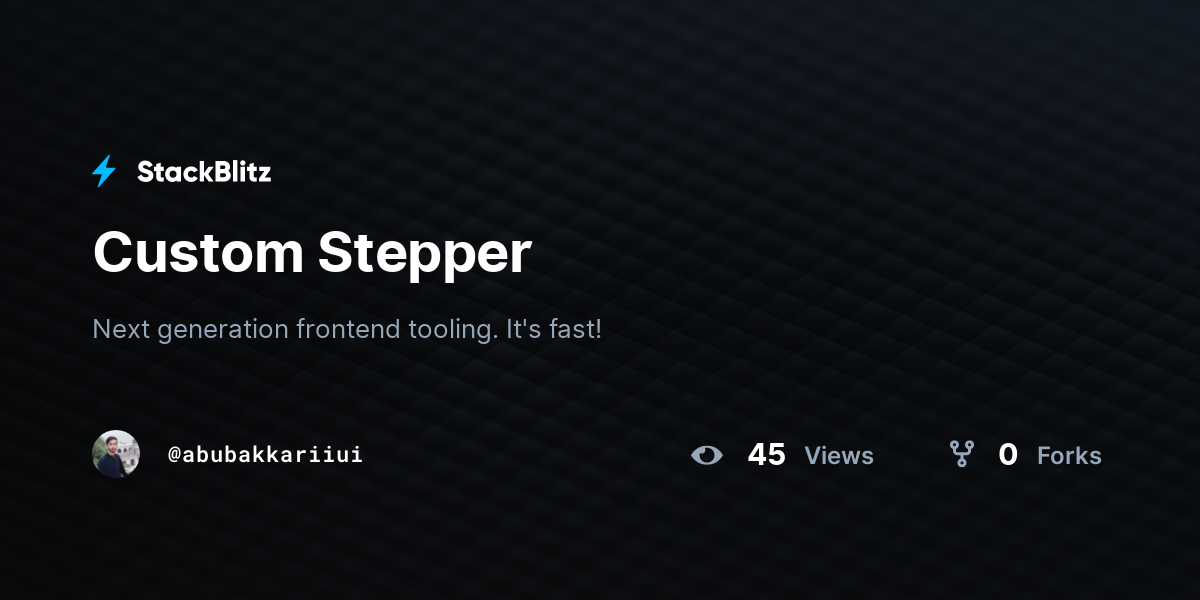 Custom Stepper - StackBlitz