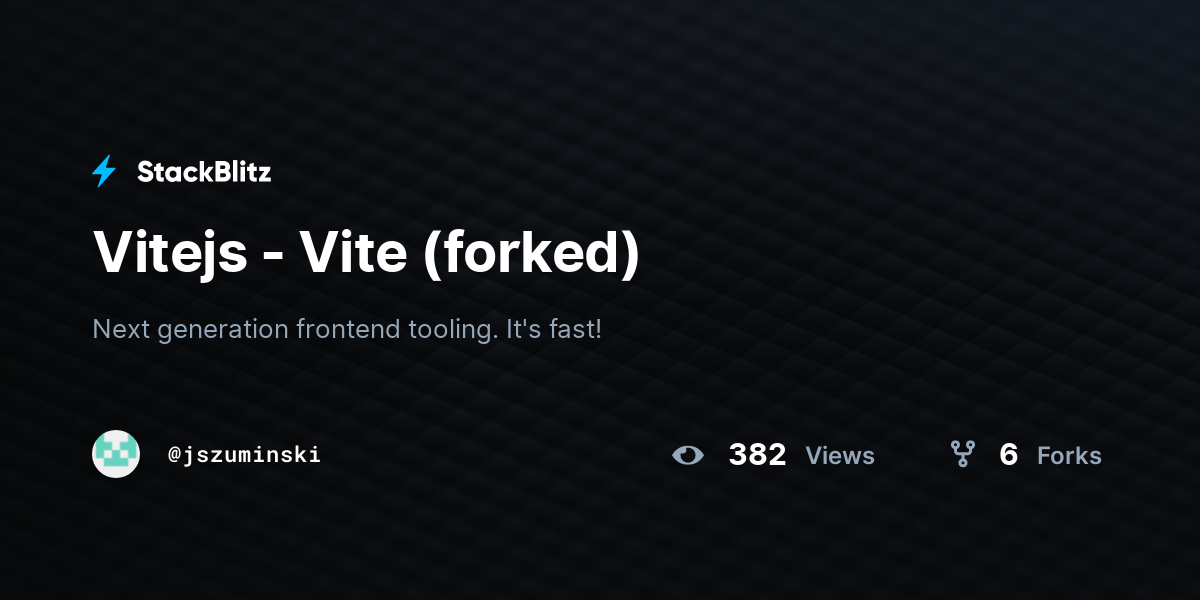 Vitejs - Vite (forked) - StackBlitz
