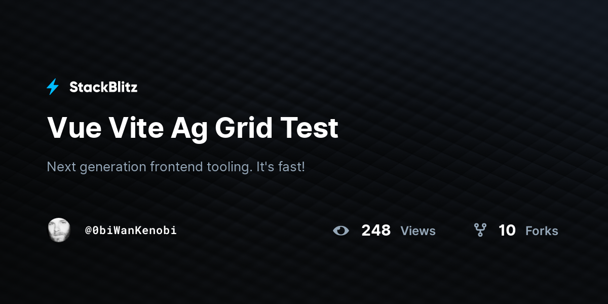 Vue Vite Ag Grid Test - StackBlitz