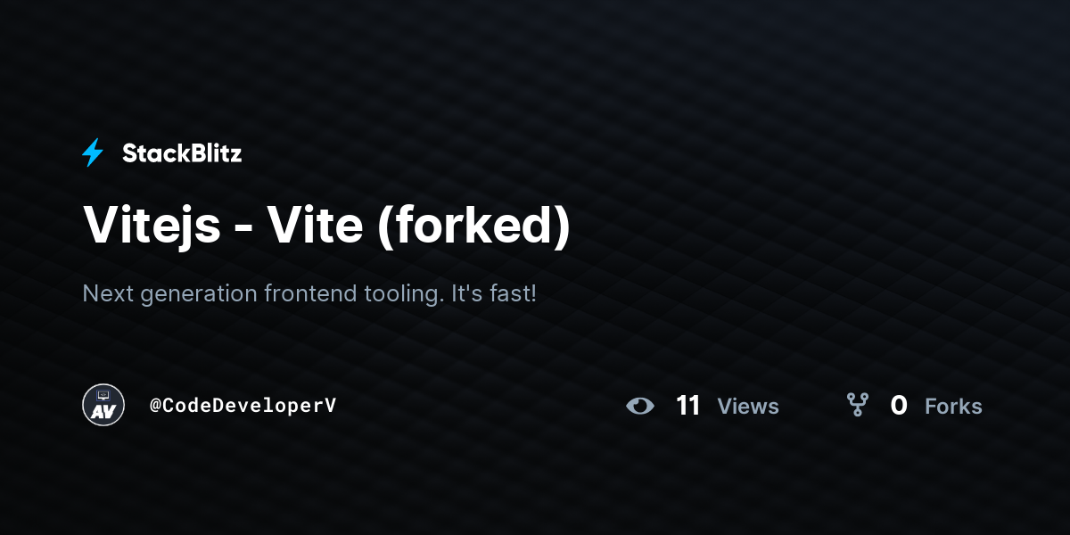 Vitejs - Vite (forked) - StackBlitz