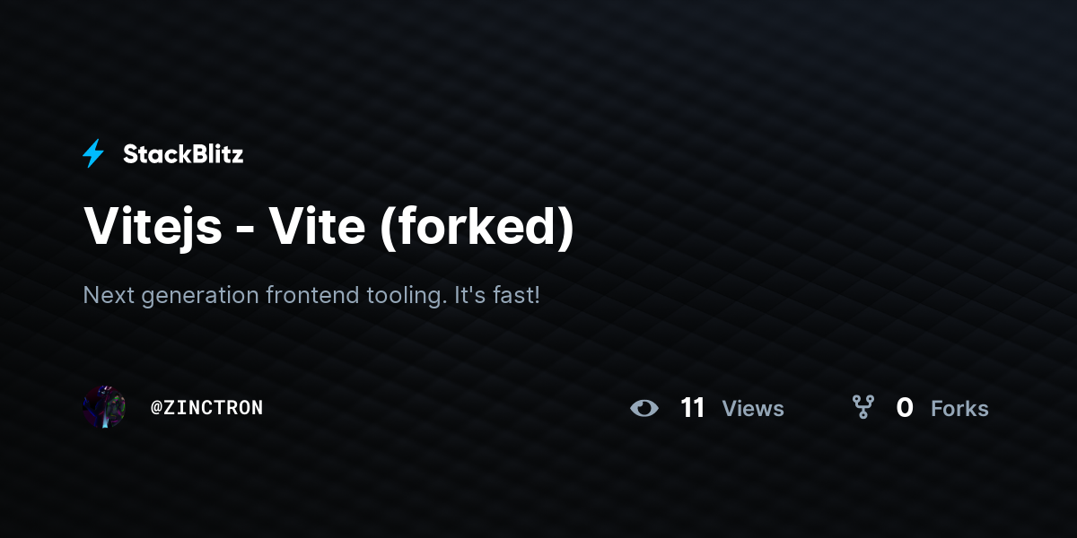 Vitejs - Vite (forked) - StackBlitz