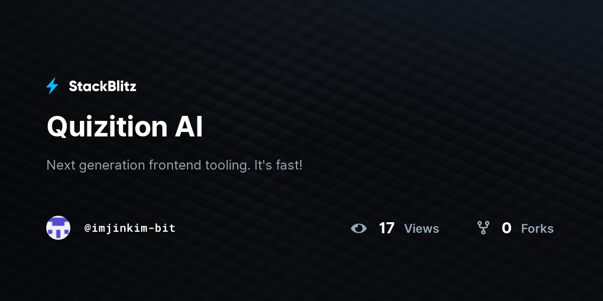 Quizition AI - StackBlitz