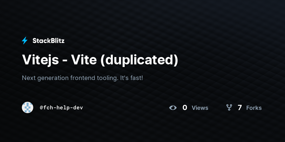 Vitejs - Vite (duplicated) - StackBlitz