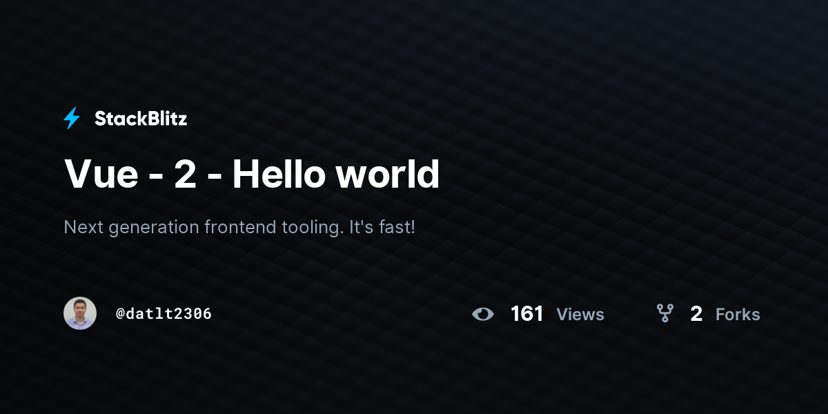 Vue - 2 - Hello world - StackBlitz