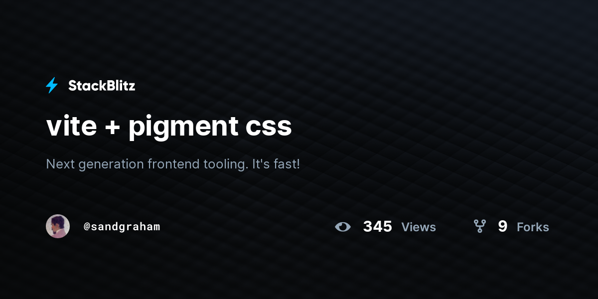 vite + pigment css - StackBlitz