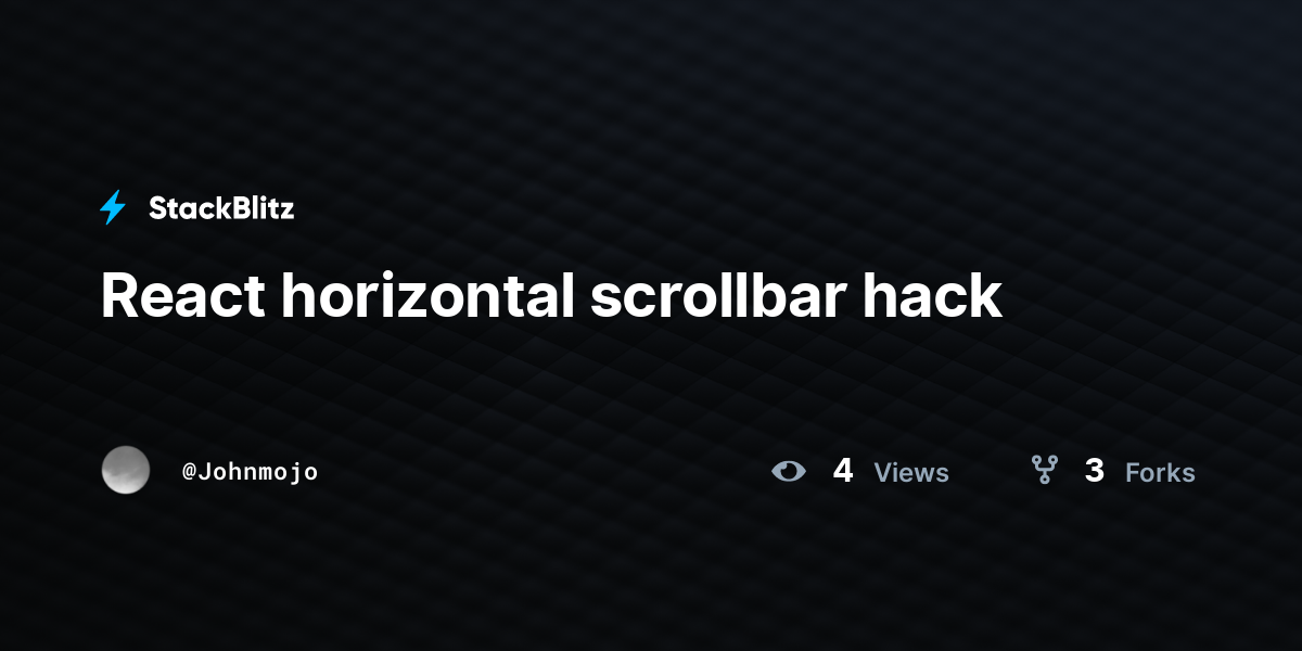 React horizontal scrollbar hack - StackBlitz