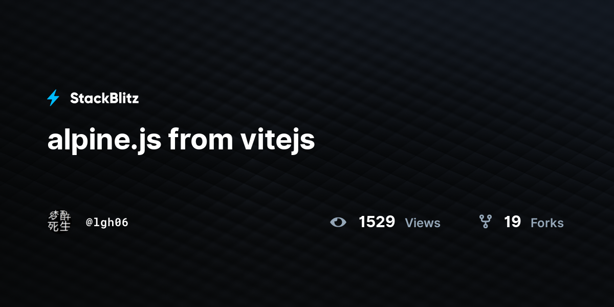 alpine.js from vitejs - StackBlitz