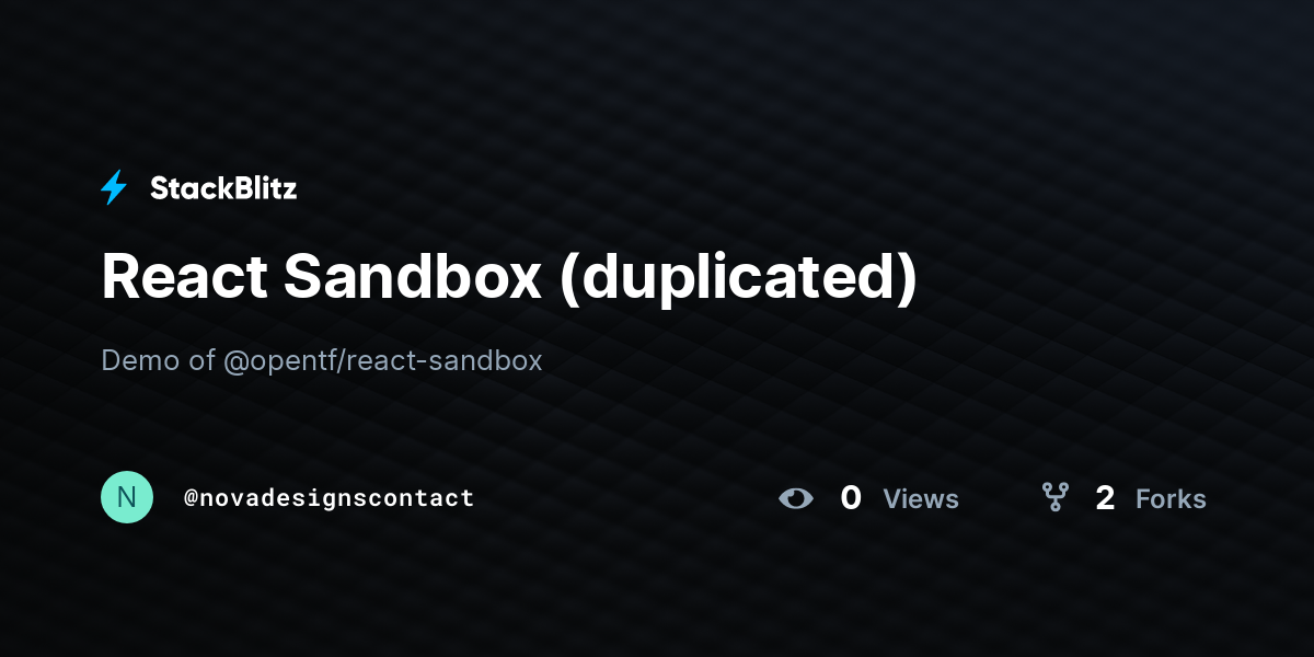 React Sandbox (duplicated) - StackBlitz