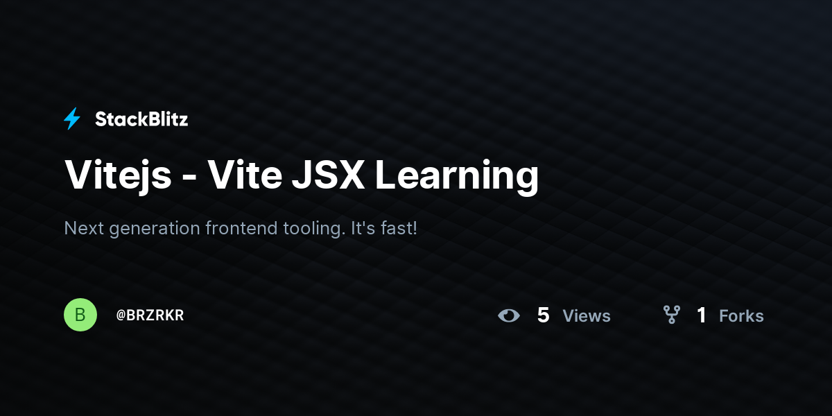 Vitejs - Vite JSX Learning - StackBlitz