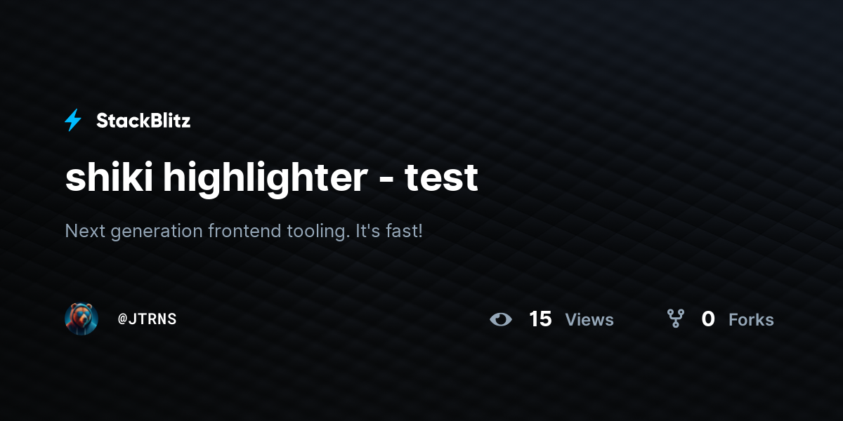 shiki highlighter - test - StackBlitz