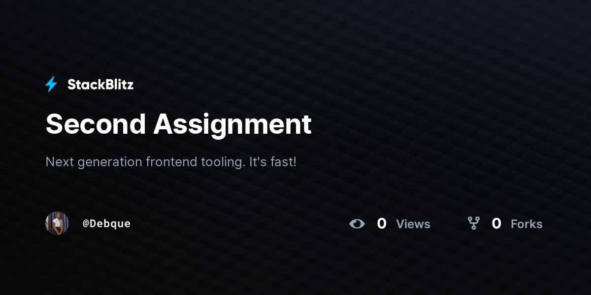 Second Assignment - StackBlitz