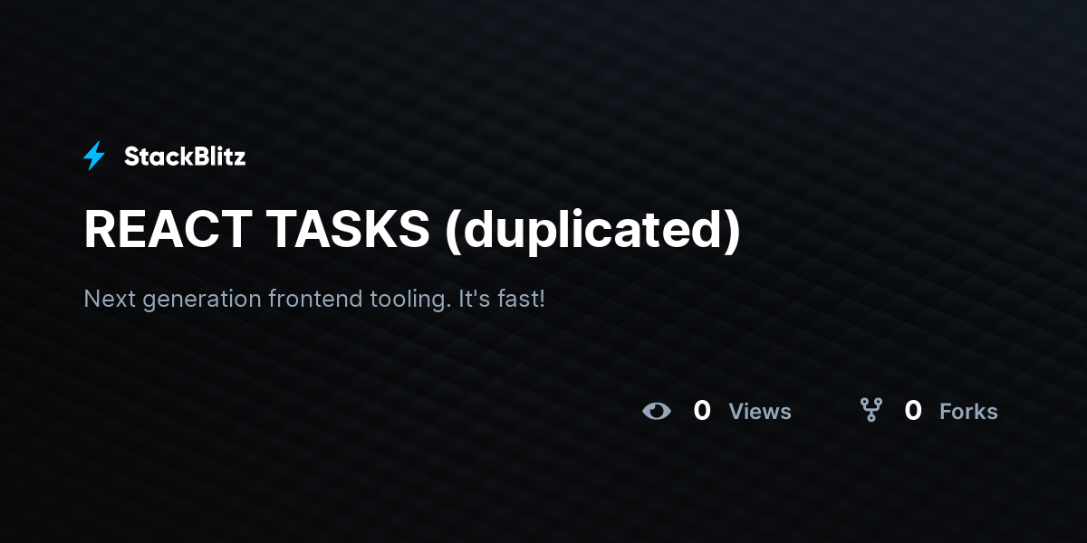 REACT TASKS (duplicated) - StackBlitz