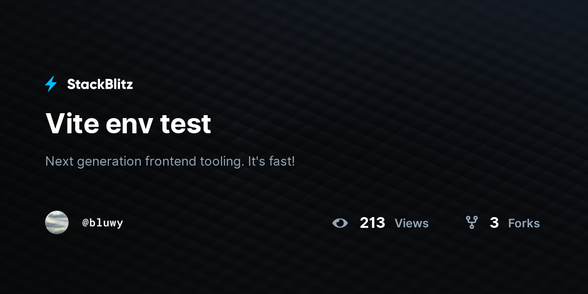 Vite env test - StackBlitz