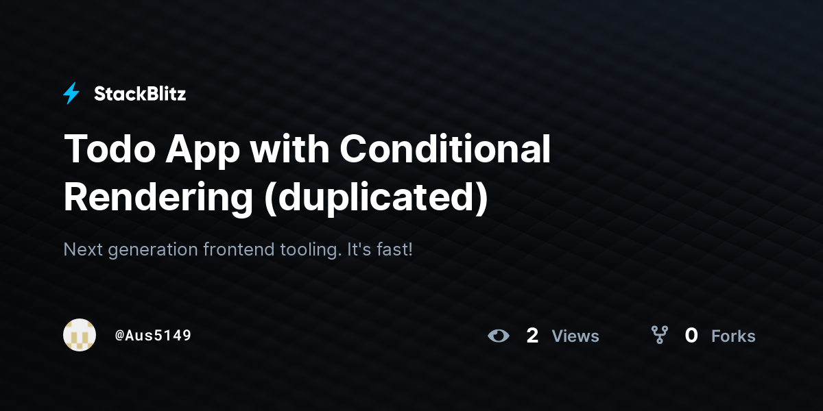 Todo App with Conditional Rendering (duplicated) - StackBlitz