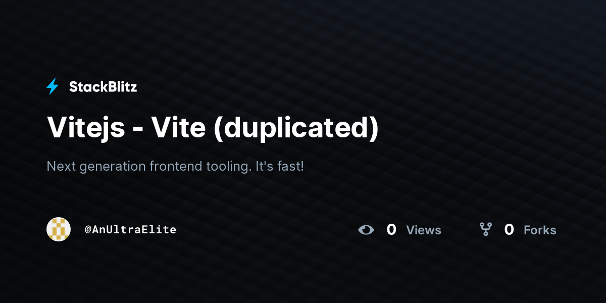 Vitejs - Vite (duplicated) - StackBlitz