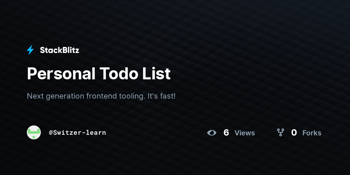 Personal Todo List - StackBlitz