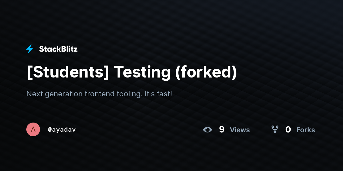 [Students] Testing (forked) - StackBlitz