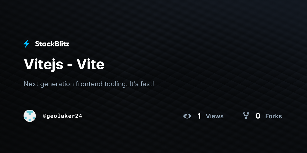 Vitejs - Vite - StackBlitz