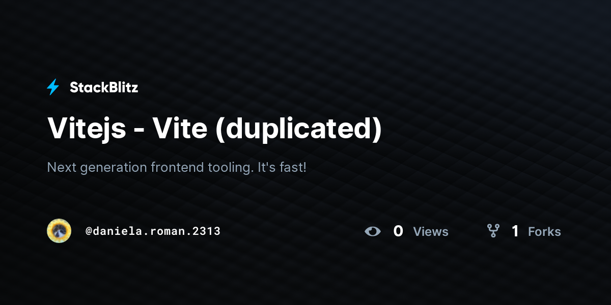 Vitejs - Vite (duplicated) - StackBlitz