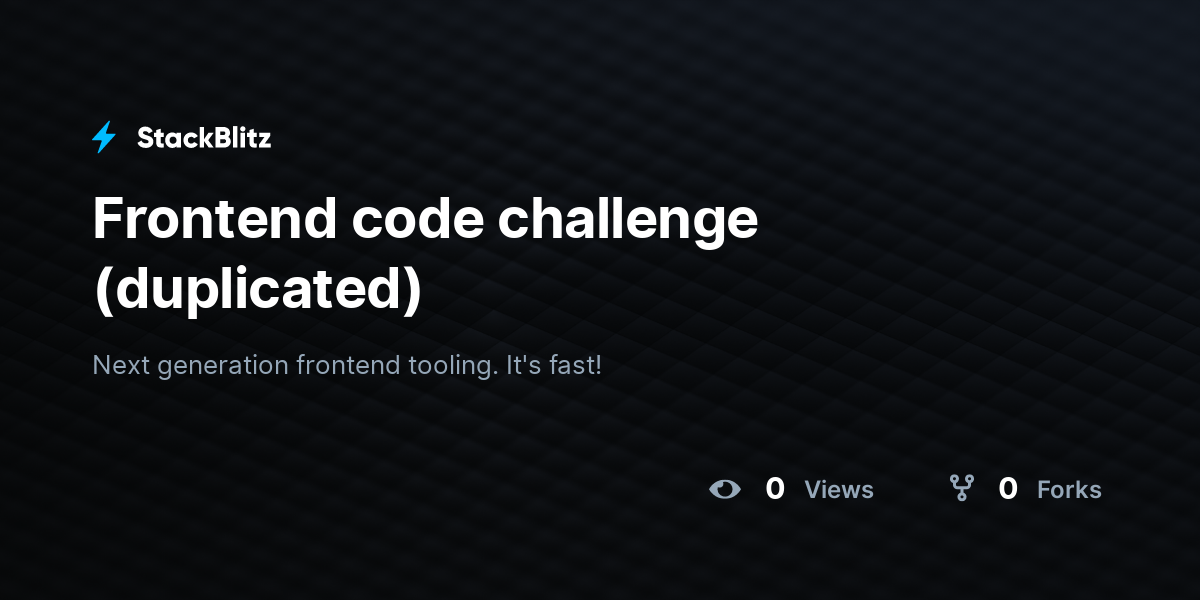 Frontend code challenge (duplicated) - StackBlitz