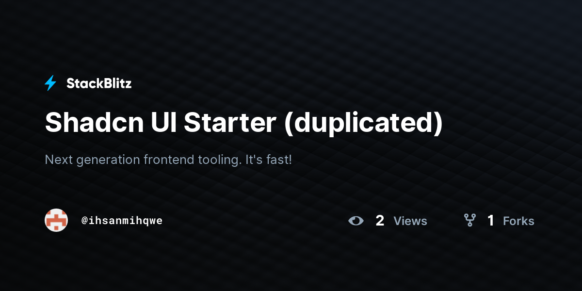 Shadcn UI Starter (duplicated) - StackBlitz