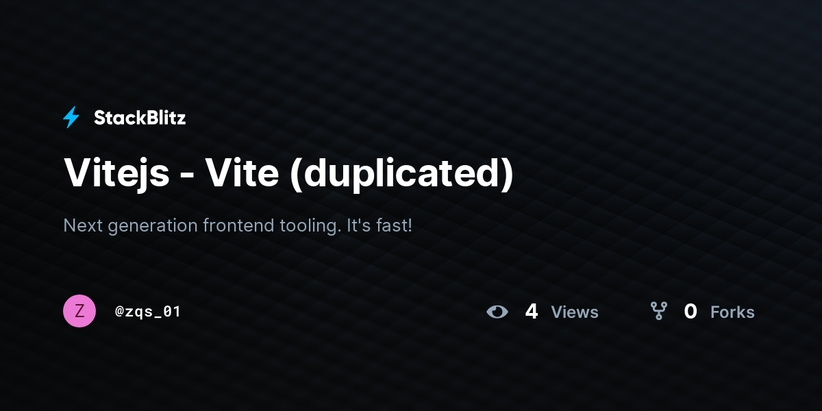 Vitejs - Vite (duplicated) - StackBlitz
